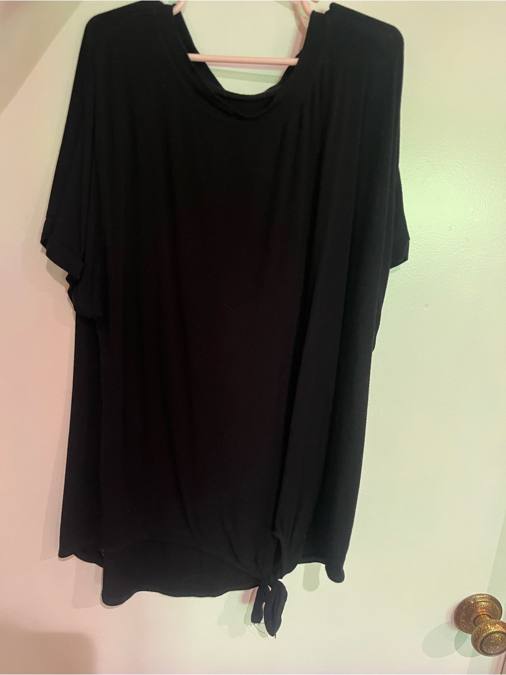 Kids Black Short Sleeve Tee with Front Tie
